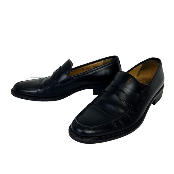 Johnston & Murphy Holden Penny Loafers Black Leather Shoes Made in Italy Men 8.5 main image 8